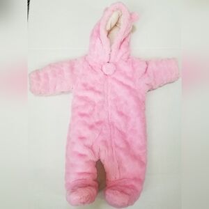 Baby girl hooded 1 piece snowsuit